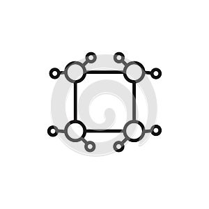 Cyclobutane molecular formula icon vector set collection for web photo