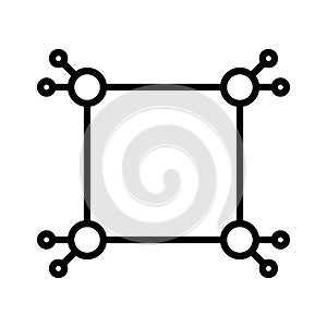 Cyclobutane molecular formula linear logo mark in black and white photo