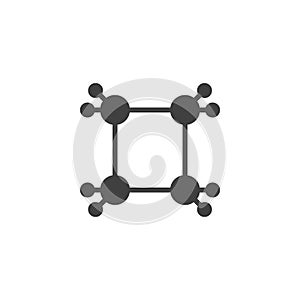 Cyclobutane molecular formula vector icon