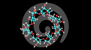 Cyclodextrin molecular structure isolated on black