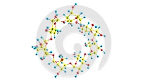 Cyclodextrin molecular structure isolated on white