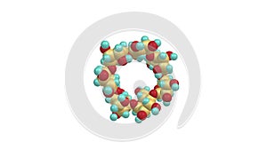 Cyclodextrin molecule rotating video Full HD