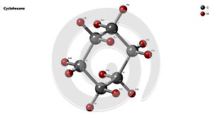 Cyclohexane Molecular Structure Diagram showing arrangement of Carbon and Hydrogen