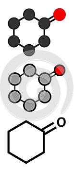 Cyclohexanone organic solvent molecule. Precursor of nylon