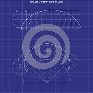 Cycloid and epicycloid tracing photo