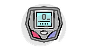 cyclometer bike device color icon animation