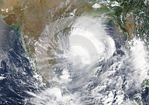 Cyclone Amphan heading towards India and Bangladesh in the Bay of Bengal in May 2020 - Elements of this image furnished by NASA