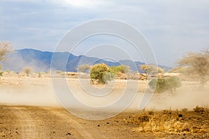 Cyclone in Maasai area next to Lake Magadi