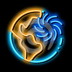 Cyclone Planet neon glow icon illustration