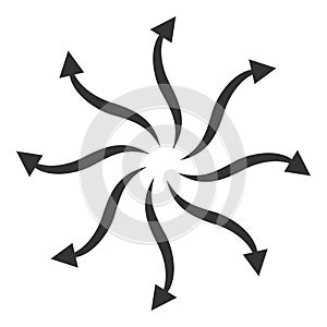 Cyclone Rotation Arrows Vector Icon Illustration