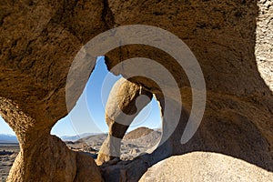 Cyclop`s Skull Arch in Alabama Hills, California