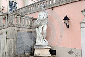 Cyclope statue in the courtyard of the Marques de Pombal Palace, Oeiras, Lisbon, Portugal