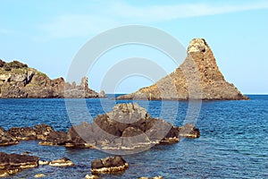 Cyclopean Isles in Aci Trezza, Catania, Sicily, Italy