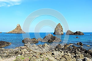 Cyclopean Isles in Aci Trezza, Catania, Sicily, Italy