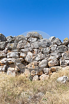 cyclopean masonry at the Citadel of Tiryns,Tiryns, Greece, Europe