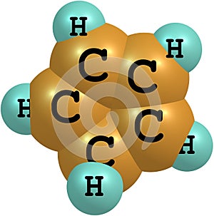 Cyclopentadiene molecular structure on white background