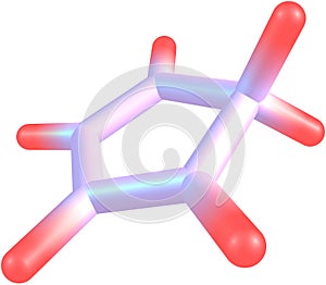 Cyclopentadiene molecular structure on white background
