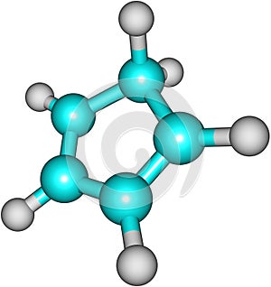 Cyclopentadiene molecular structure on white background