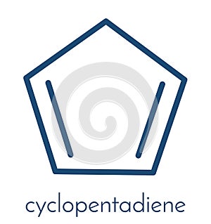 Cyclopentadiene molecule. Skeletal formula.