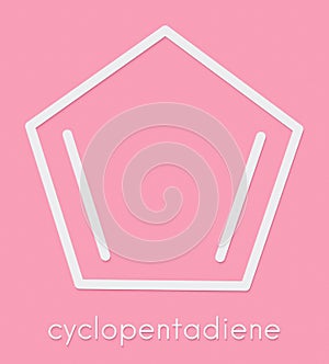 Cyclopentadiene molecule. Skeletal formula.