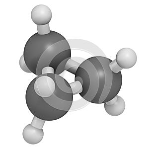 Cyclopropane cycloalkane molecule. Used as anaesthetic.