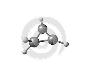 Cyclopropene molecular structure on white background