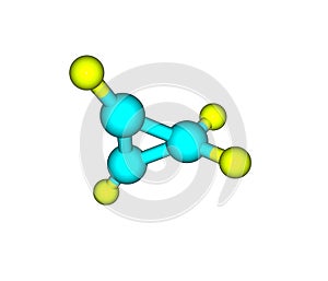 Cyclopropene molecular structure on white background