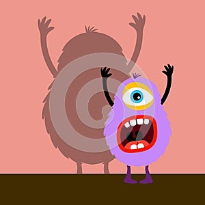 Cyclops violet monster with shadow