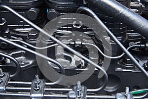 The cylinder block of an internal combustion engine with a fuel injection system