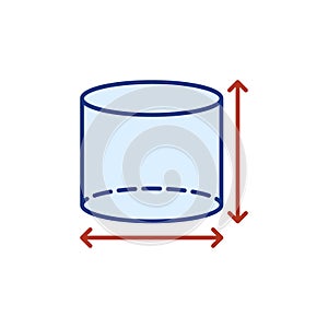 Cylinder Dimensions vector concept colored icon or symbol