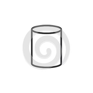 Cylinder geometrical figure outline icon