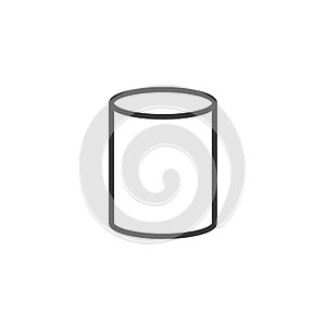 Cylinder geometrical figure outline icon photo