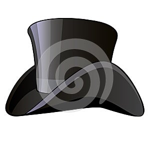 Cylinder hat. Mens vintage clothing isolated on a white background. Vector cartoon close-up illustration.
