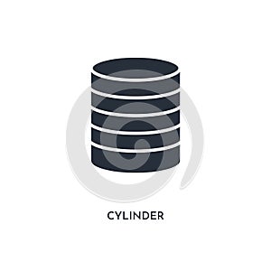 Cylinder icon. simple element illustration. isolated trendy filled cylinder icon on white background. can be used for web, mobile