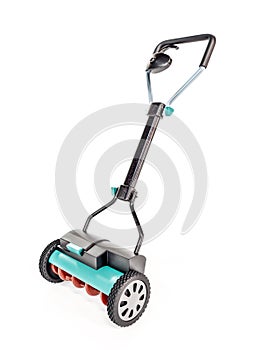 Cylinder mower model on white