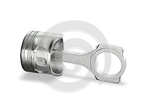 Cylinder piston and connecting rod 3d rendering