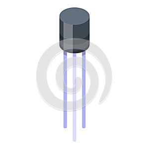 Cylinder transistor icon, isometric style