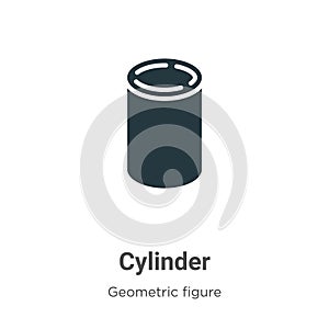 Cylinder vector icon on white background. Flat vector cylinder icon symbol sign from modern geometric figure collection for mobile