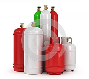 Cylinders with the compressed gases photo