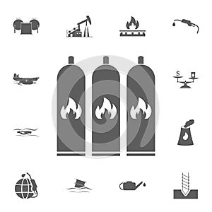 cylinders with a flammable substance icon. Detailed set of Oil icons. Premium quality graphic design sign. One of the collection i