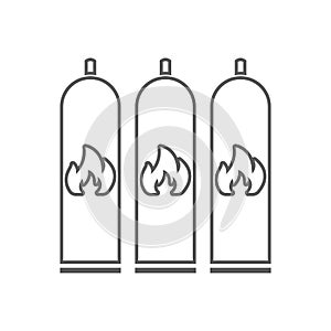 cylinders with a flammable substance icon. Element of Oil for mobile concept and web apps icon. Outline, thin line icon for