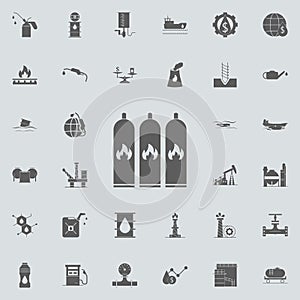 cylinders with a flammable substance icon. Oil icons universal set for web and mobile