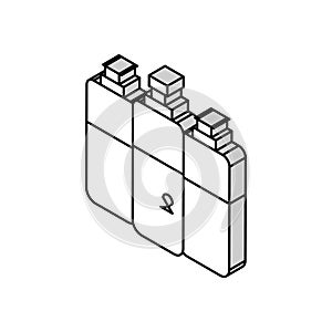 cylinders hydrogen isometric icon vector illustration