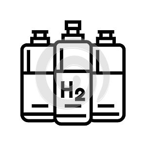 cylinders hydrogen line icon vector illustration
