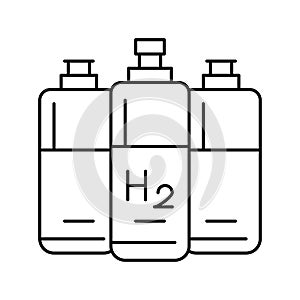 cylinders hydrogen line icon vector illustration