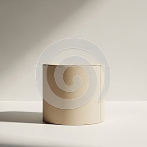 A subtle shadow cast on the surface, indicating a light source from