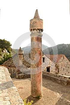 Cylindrical chimneys Fumar fumari on Lastovo island, Croatia photo