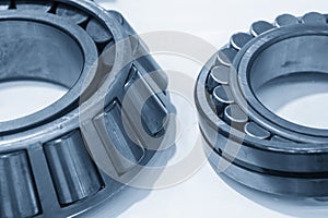 The cylindrical taper rolling bearing parts in light blue scene