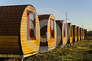 Cylindrical temporary residential modules photo