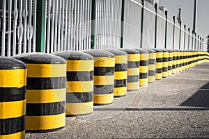 Cylindrical traffic cones photo